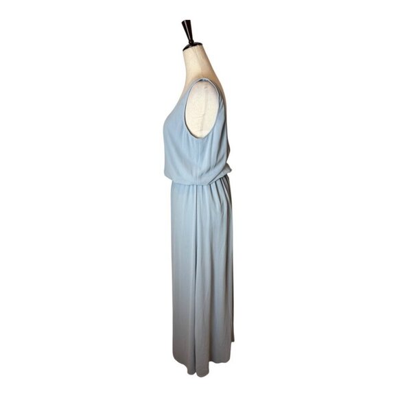 Show Me Your MuMu Dress Women Medium Steel Blue Chiffon Kendall Side Slit Maxi - Picture 7 of 10